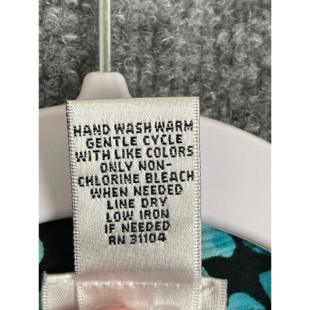 Kim Rogers Blouse Woman 3X Teal Black Excellent Animal Print 3/4 Sleeve Top - Picture 10 of 11